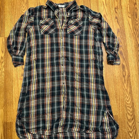 NATURAL LIFE Dresses & Skirts - NATURAL LIFE X-Large Multicolor Plaid Shirt Dress